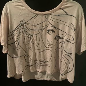 Disney Ariel Little Mermaid Crop Top Pink
